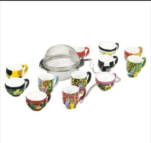 Load image into Gallery viewer, Banff Mesh Tea Ball Infuser w/ Painted Teacup Charm