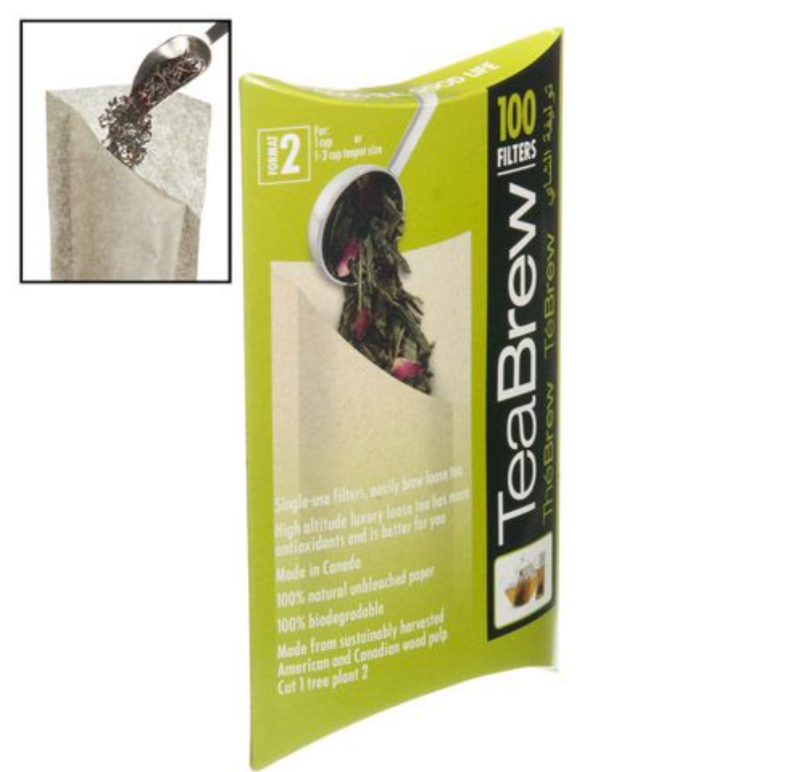 TeaBrew Biodegradable Compostable Disposable Tea Bags (100 Count)
