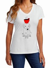 Load image into Gallery viewer, Perfect Pup of Tea Ladies V-Neck Shirt
