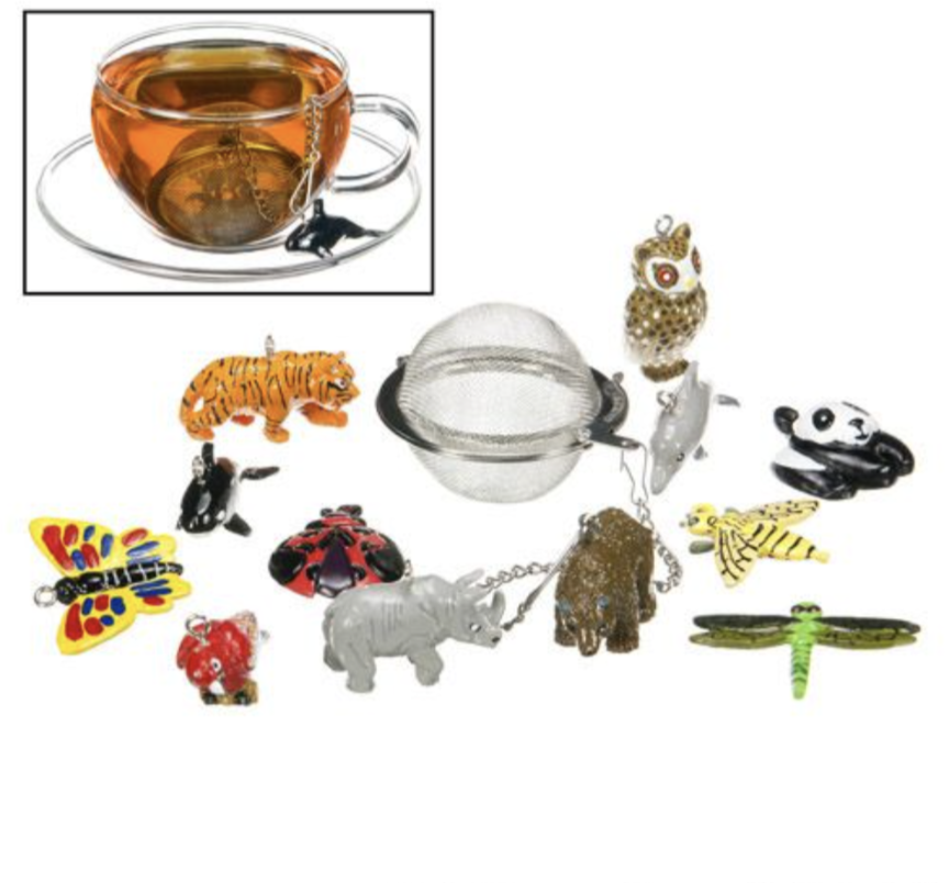 Banff Mesh Tea Ball Infuser w/ Assorted Animal Tea Charms